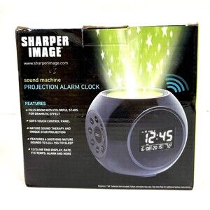 Sharper Image Star Projection, Digital Clock, 6 Nature Sounds, Date Alarm Clock